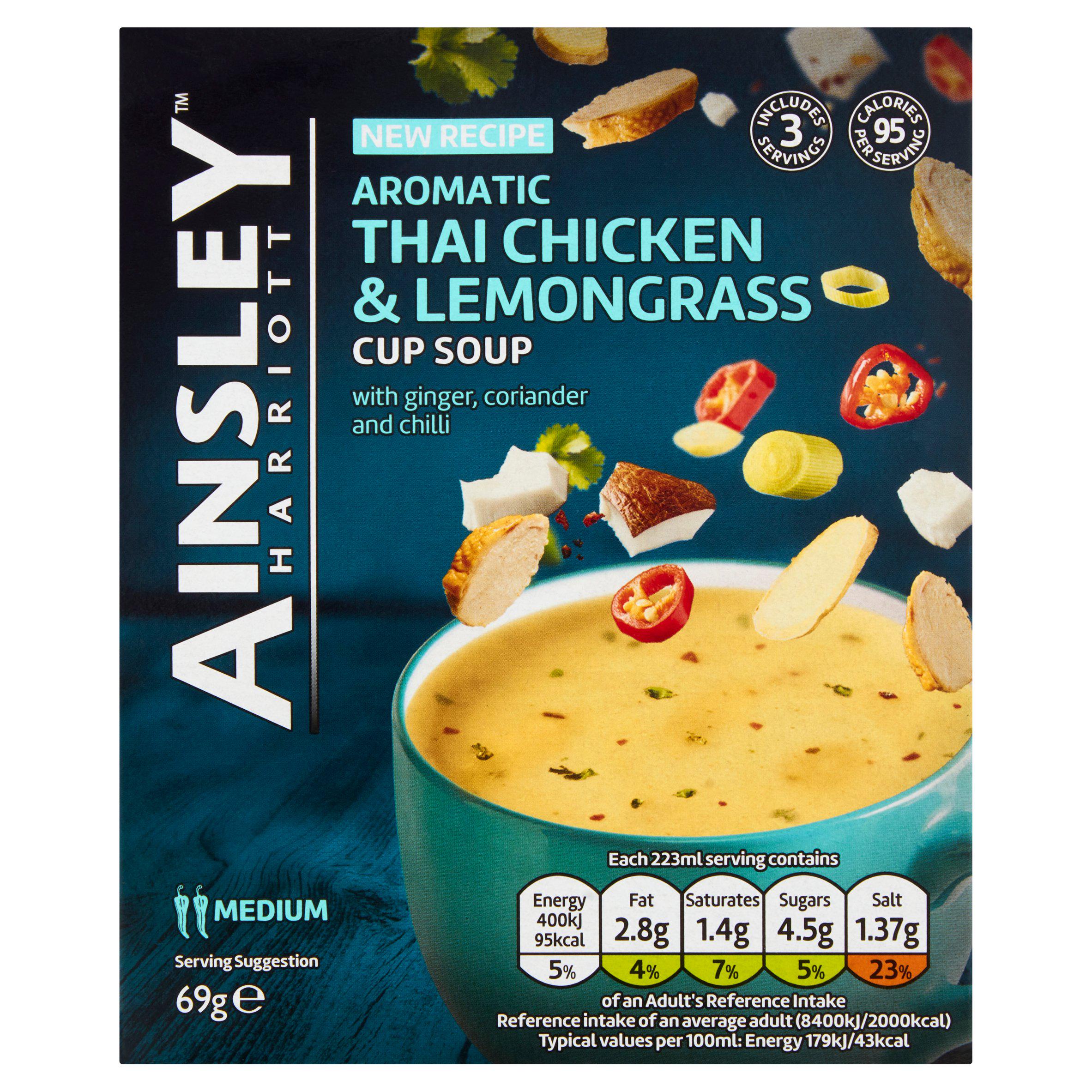 Ainsley Harriott Aromatic Thai Chicken & Lemongrass Cup Soup x3 69g - McGrocer
