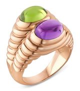 Harrods Bvlgari Rose Gold Amethyst and Péridot Doppio Baccellato Ring- Buy online at McGrocer