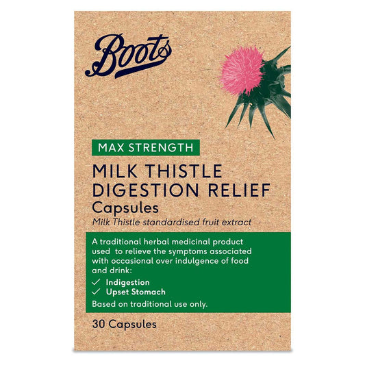 Boots Max Strength Digestion Relief Milk Thistle 30 Capsules GOODS Boots   