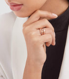 Bvlgari Serpenti Viper ring in rose gold with pavé diamonds (British brand)