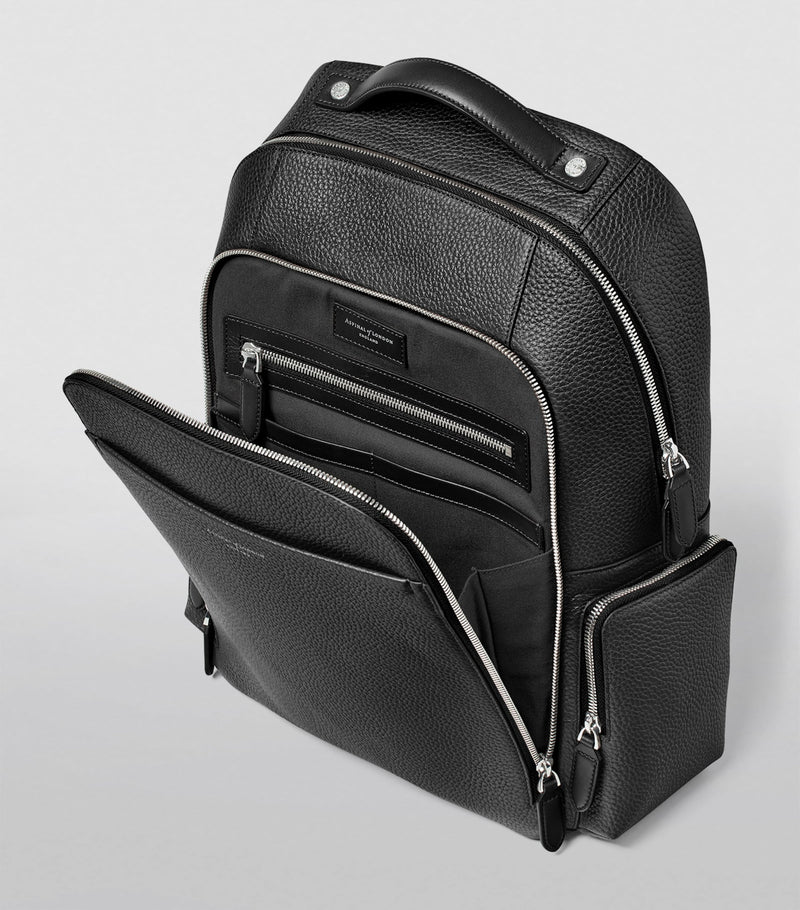 Aspinal London Pebble Leather Reporter Backpack, imported from the UK