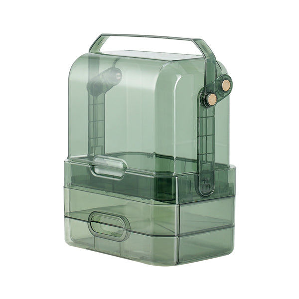 Livingandhome clear cosmetic organizer box green (British brand)