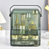 Livingandhome clear cosmetic organizer box green (British brand)