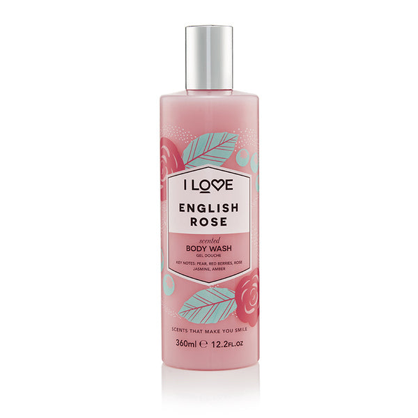 I Love English Rose Scented Body Wash 350ml, UK version for daily cleansing