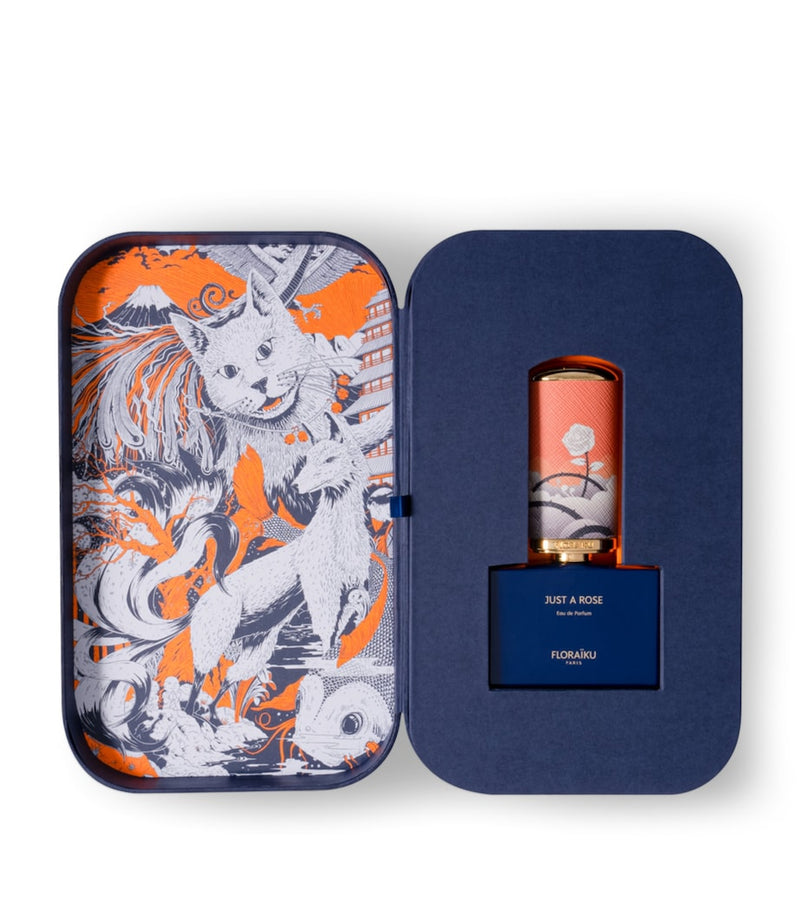 Floraiku eau de parfum gift set with rose and bergamot notes, 50ml bottle and 10ml refill - British product