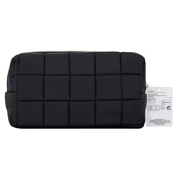 Superdrug black padded cube cosmetic bag (British brand)