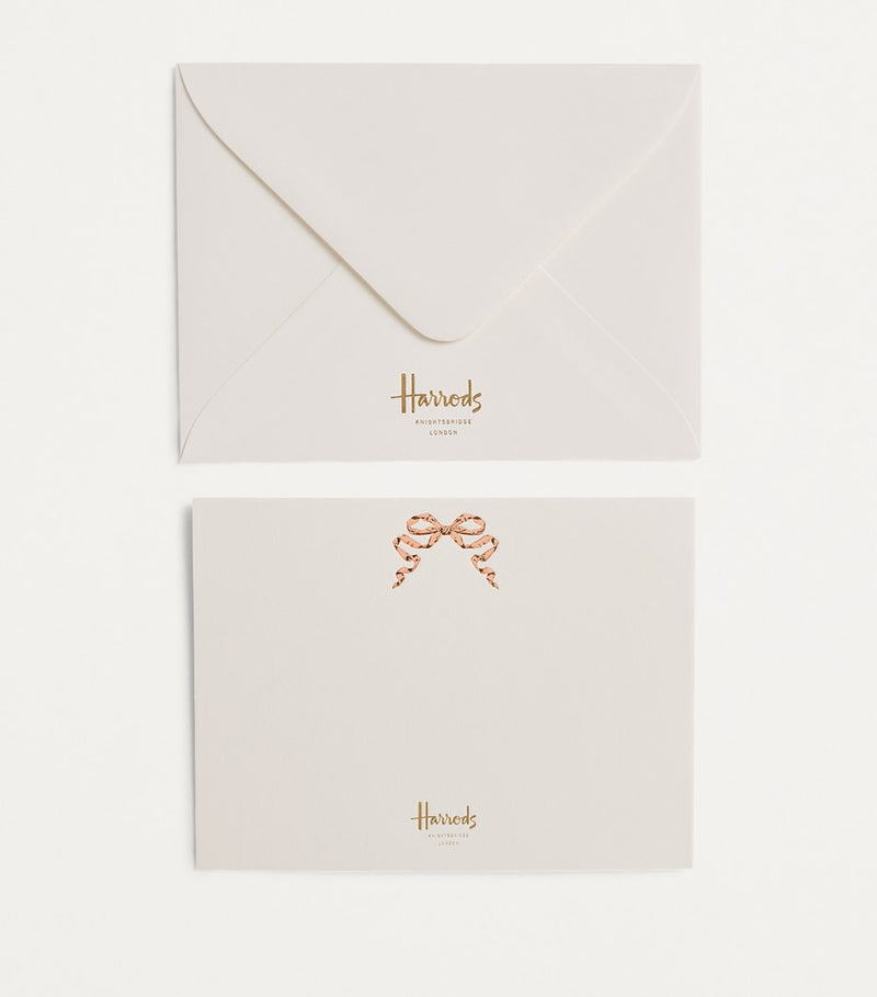 Harrods pink bow cards pack of 10, UK version