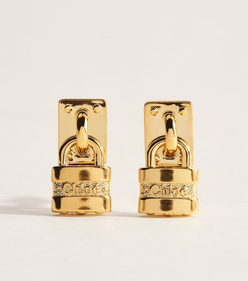 Chloé mini Paddington drop earrings in brass - British product