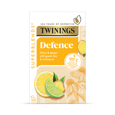 Holland & Barrett Twinings Superblends Defence Citrus Ginger Herbal Tea 20 Tea Bags- Buy online at McGrocer