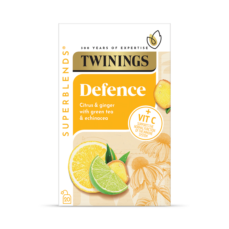 Twinings Superblends Defence Citrus Ginger Tea Bags 20ct (British brand)