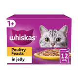Whiskas 1+ Poultry Feasts Adult Wet Cat Food Pouches in Jelly 12x85g GOODS Sainsburys