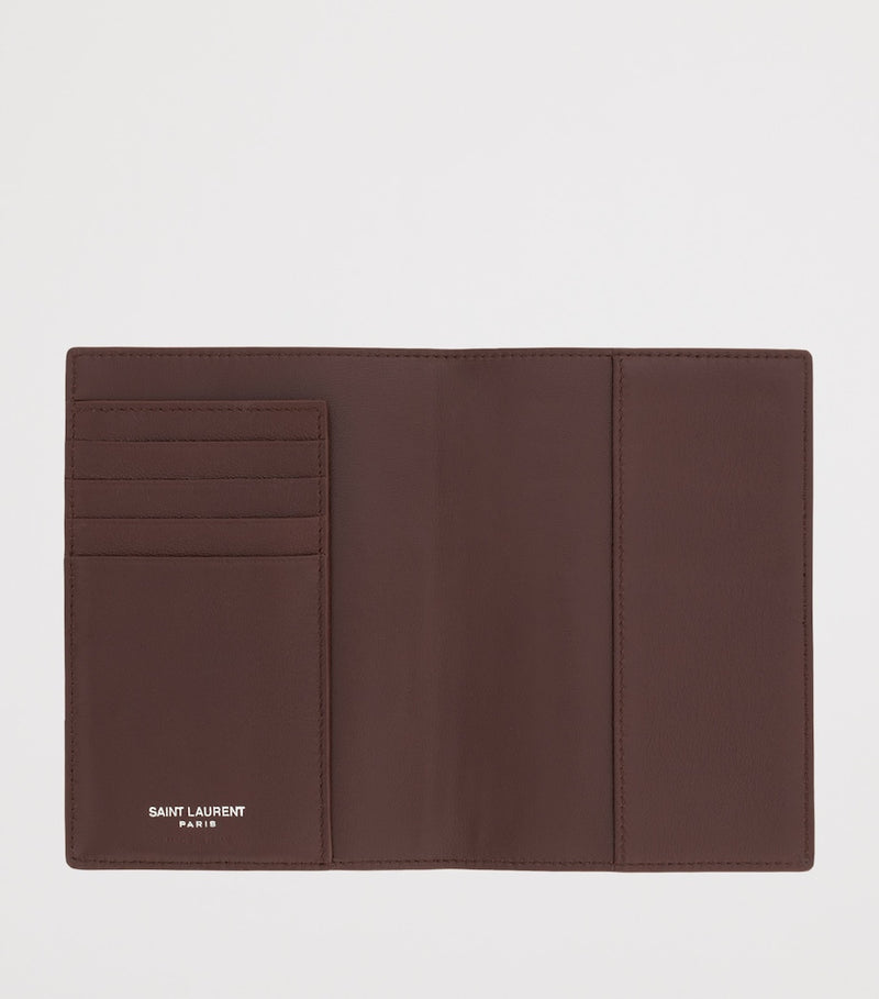 Saint Laurent leather passport holder with monogram, UK version