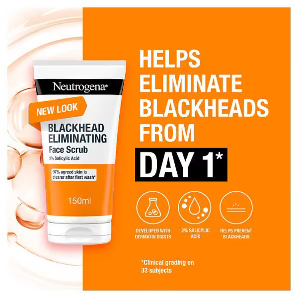 Neutrogena Visibly Clear facial scrub 150ml, imported from the UK