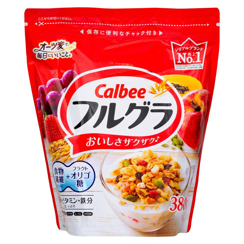 Calbee Frugra Oats cereal with dried fruits, UK version