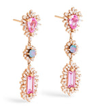 Suzanne Kalan drop earrings pink sapphire opal diamond (British brand)