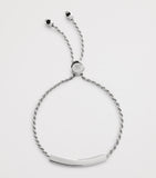 Monica Vinader sterling silver linear friendship bracelet, imported from the UK