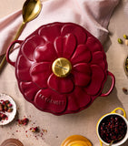 Le Creuset cast iron shallow casserole dish with petal design 26cm, UK version