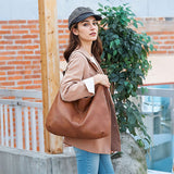 Livingandhome PU leather shoulder bag brown, UK version