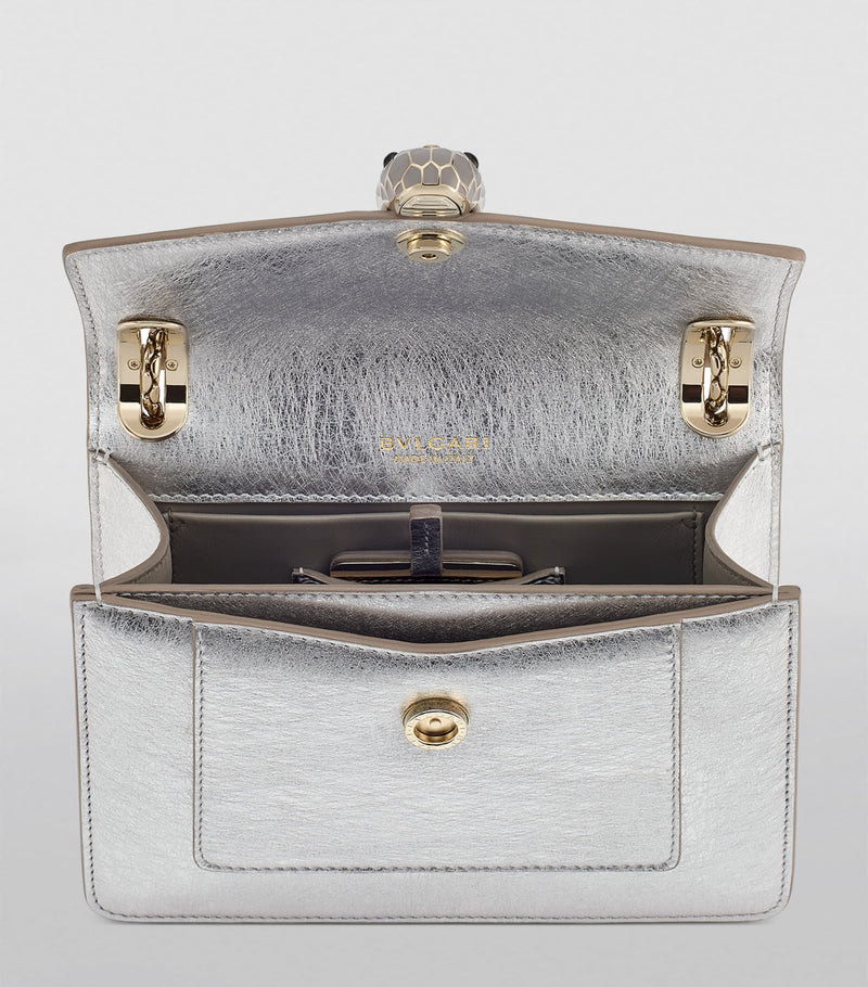 Bvlgari Serpenti Forever shoulder bag silver calf leather (British brand)