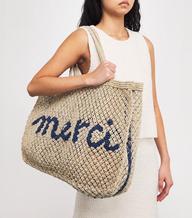 The Jacksons large jute Merci tote bag, imported from the UK