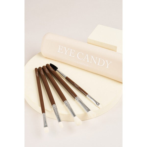 Eye Candy eye brush set with silicone travel case - British product