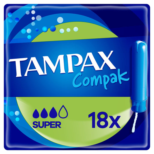 Tampax Compak Super Tampons Applicator x18 feminine care Sainsburys   