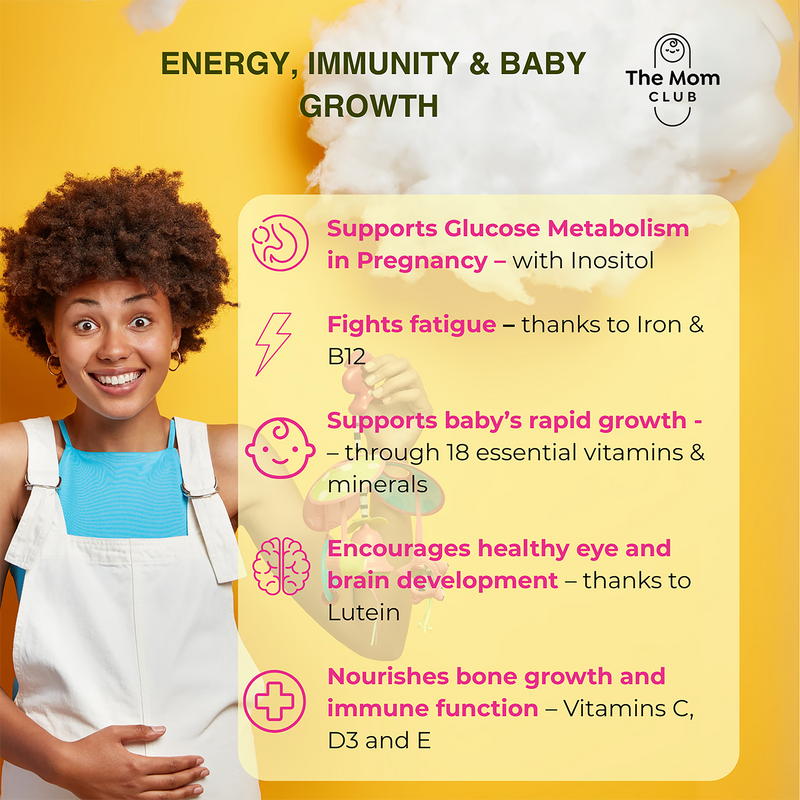 The Mom Club second trimester prenatal vitamins 30 capsules, UK version