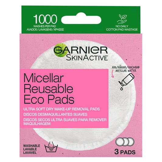 Garnier Micellar Reusable Make-up Remover Eco Pads, 3 Micro Fibre Pads GOODS Boots   