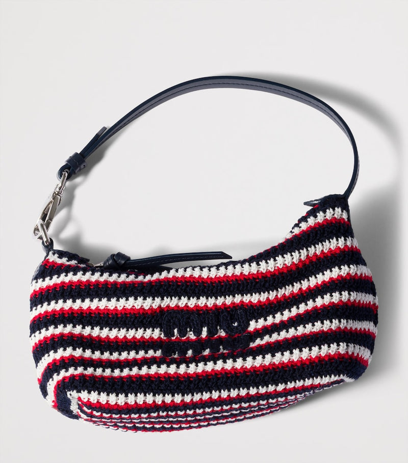 Miu Miu crochet leather logo pouch, UK version