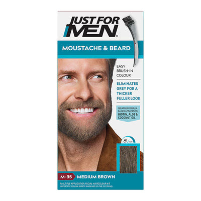 Superdrug Just for Men Beard Gel Medium Brown M35 Facial Hair Dye- Buy online at McGrocer