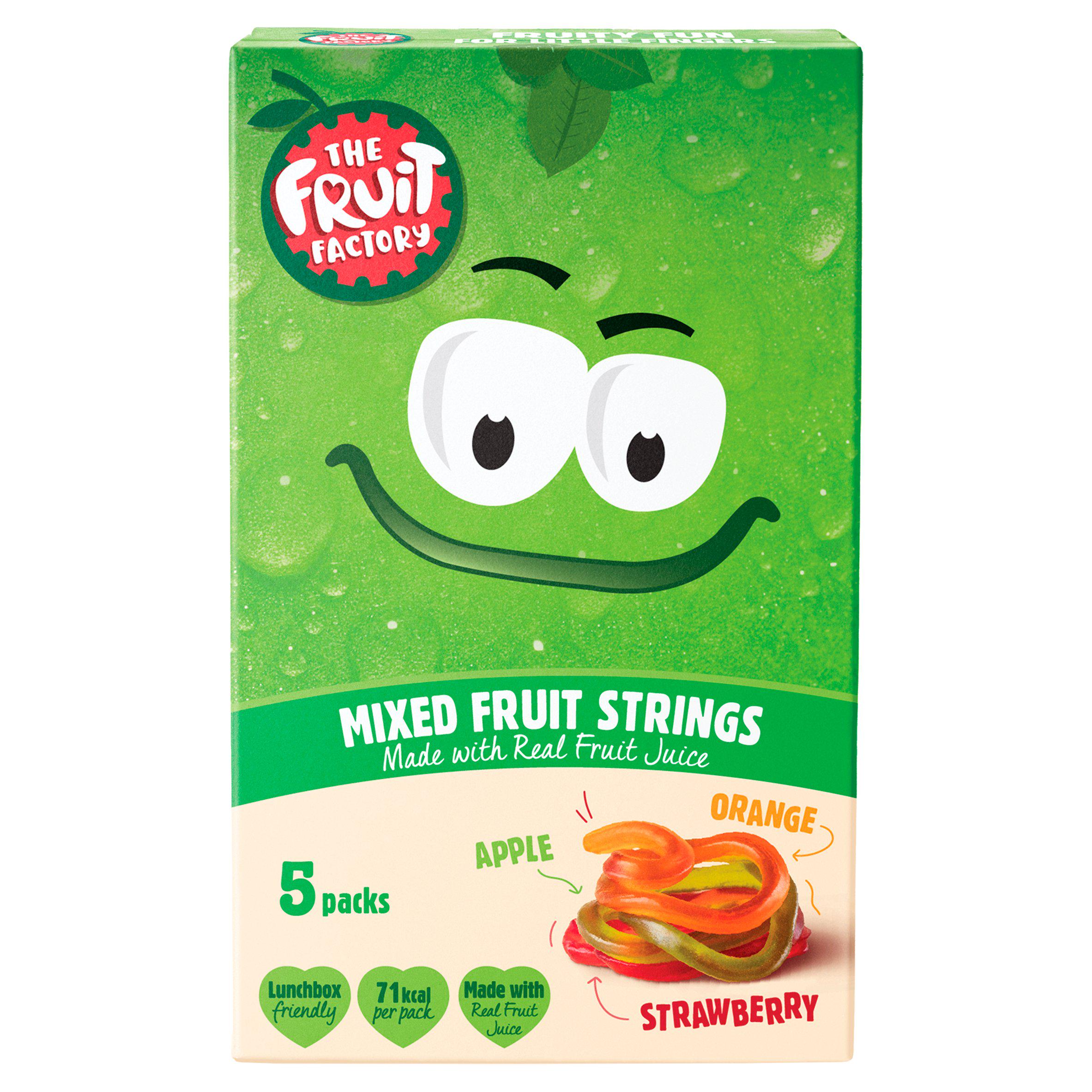 The Fruit Factory Strawberry, Apple & Orange Fruit Strings 5x20g Fruit Sainsburys