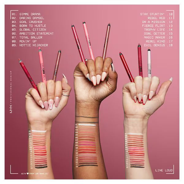 NYX Professional Makeup Lip Liner Goal Getter, imported from the UK.
