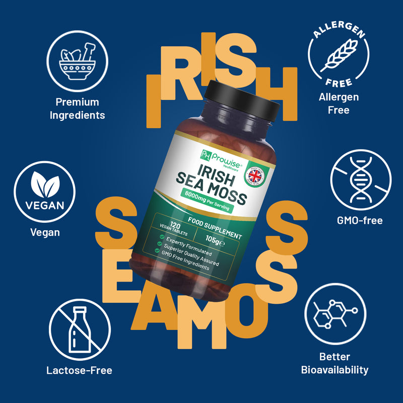 Prowise Irish sea moss tablets 6000mg 120 vegan tablets - British product