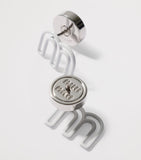 Miu Miu M logo stud earrings optical white, UK version