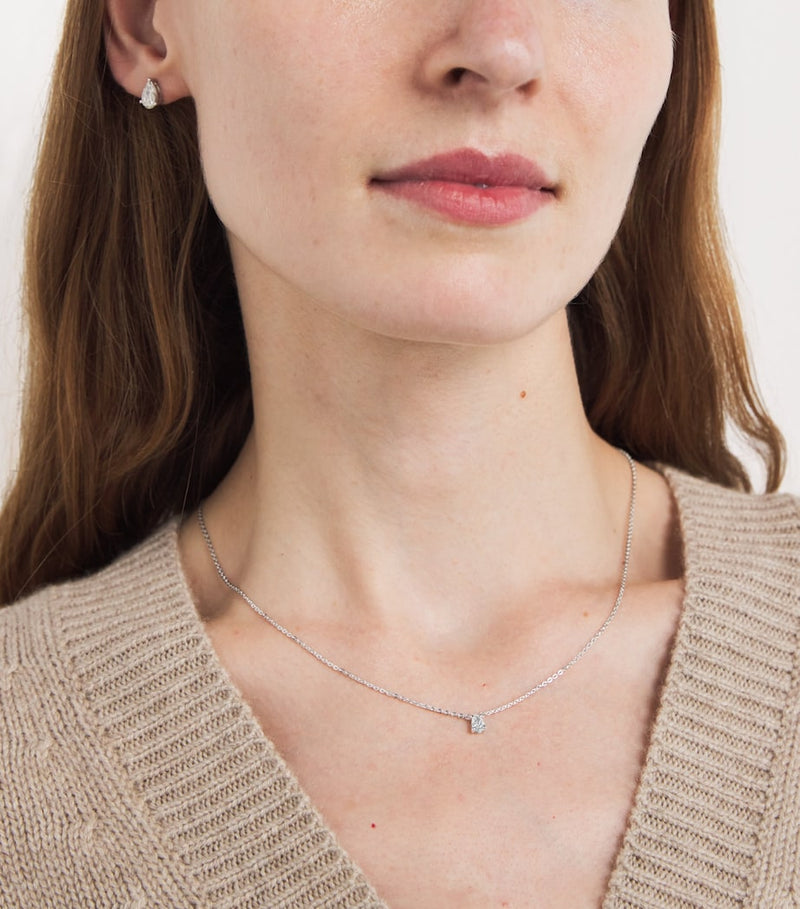 Harrods white gold diamond pendant necklace 0.25ct (British brand)