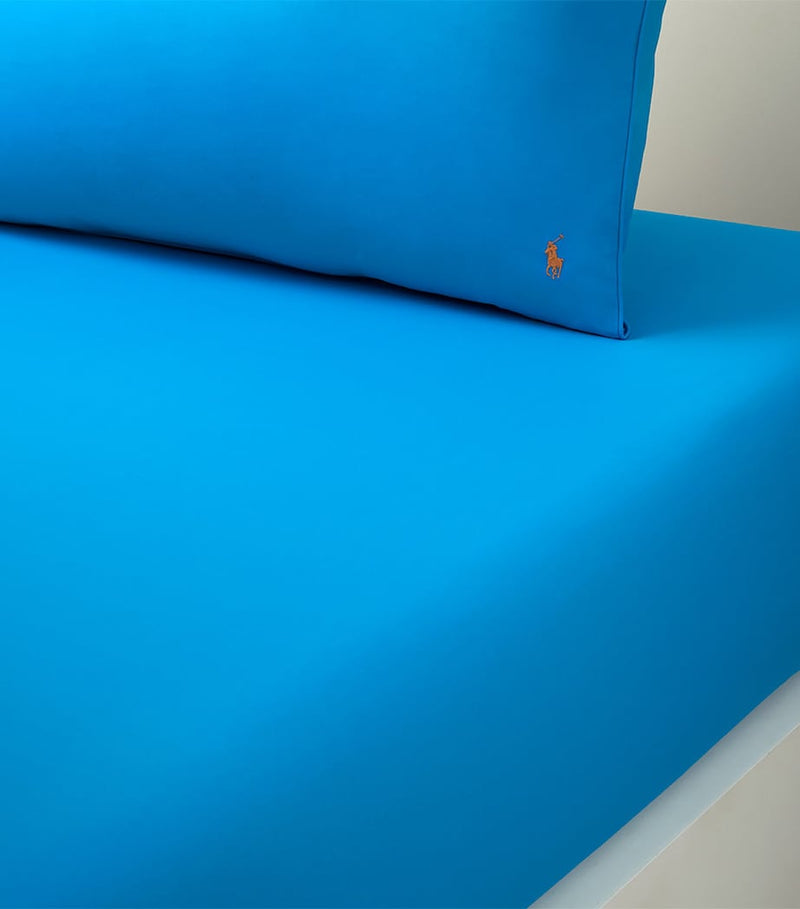 Ralph Lauren Home Cotton Polo Player Single Fitted Sheet 90cm x 200cm, imported from the UK