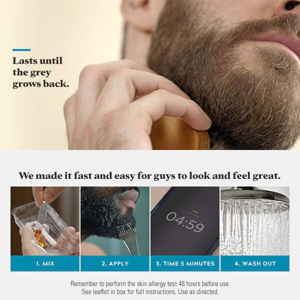 Just for Men Beard Gel Real Black 28g Kit , UK version
