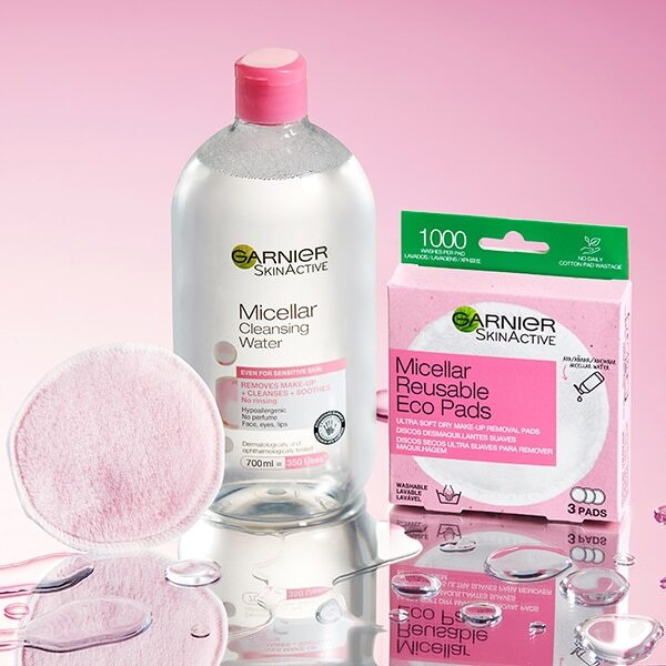 Garnier Micellar Water and Eco Pads gentle cleansing bundle, UK version