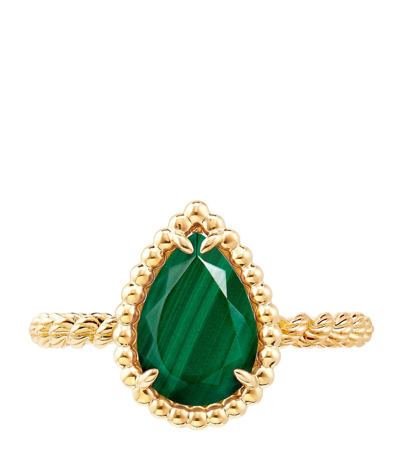 Boucheron yellow gold malachite Serpent Bohème ring, UK version