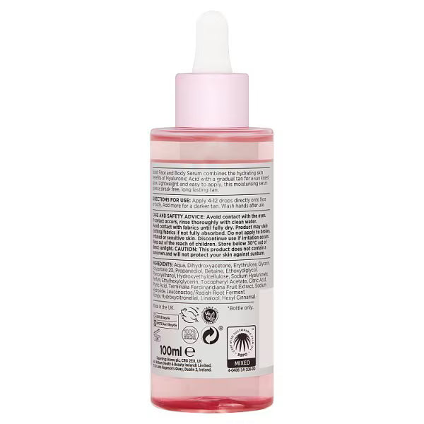 Solait gradual tan serum with hyaluronic acid 100ml (British brand)