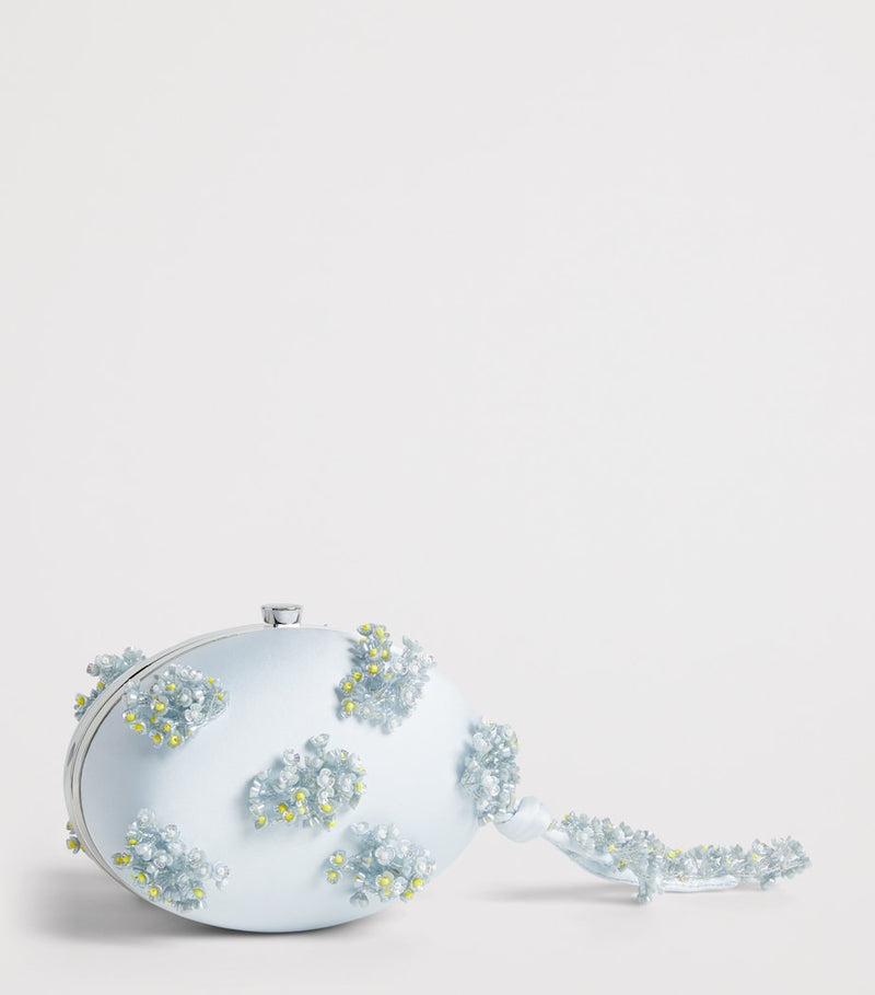 Self-Portrait satin embellished clutch bag - British product