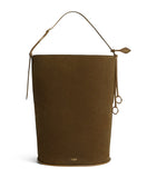 Alaïa large suede-leather hip bucket bag (British brand)