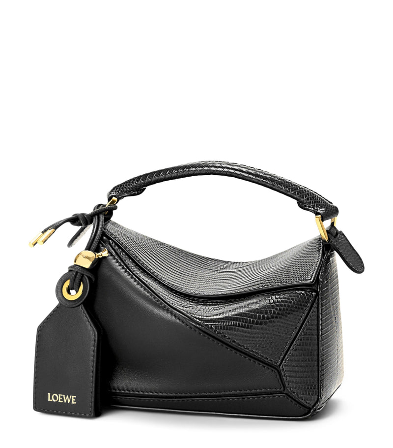 LOEWE Mini Puzzle Bag lizard skin 12.5cm, imported from the UK