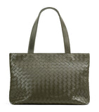 Bottega Veneta small leather zipped tote bag intrecciato weave (British brand)