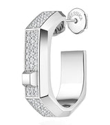 Harrods Messika Modernist Medium White Gold and Diamond Single Hoop Earring (0.30ct)- Buy online at McGrocer