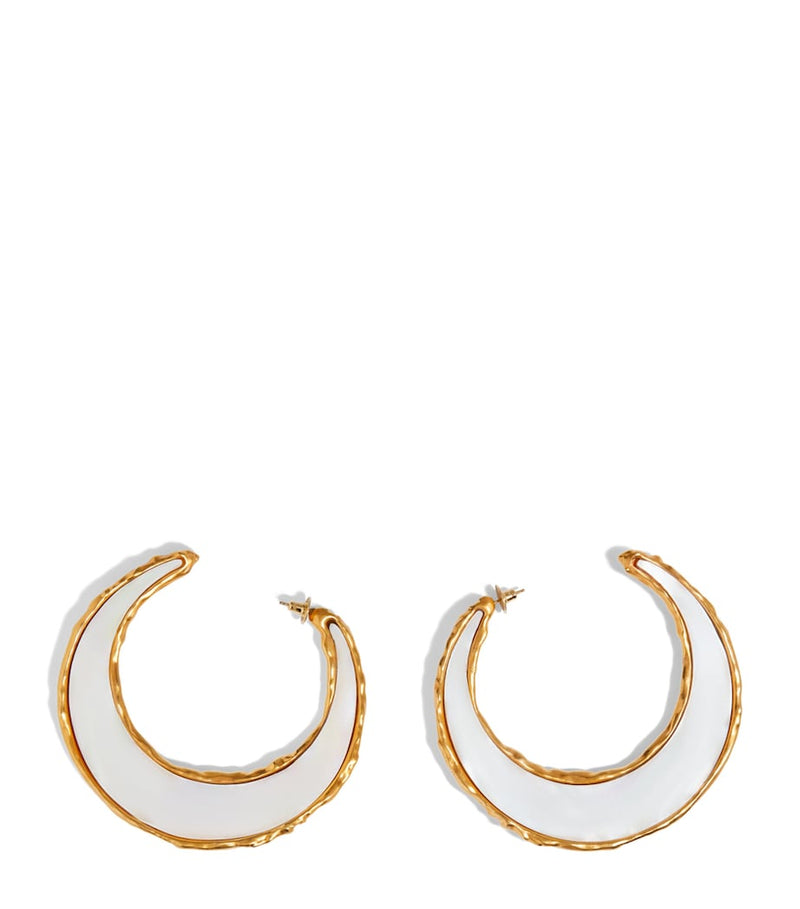 Schiaparelli mother-of-pearl hoop earrings (British brand)