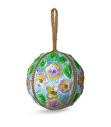Harrods Pastel Blue Christmas Bauble with Gold Filigree and Sequins- Buy online at McGrocer