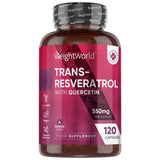 Superdrug WeightWorld Trans-Resveratrol with Quercetin High Strength Dietary Supplement 120 Capsules 1100mg- Buy online at McGrocer