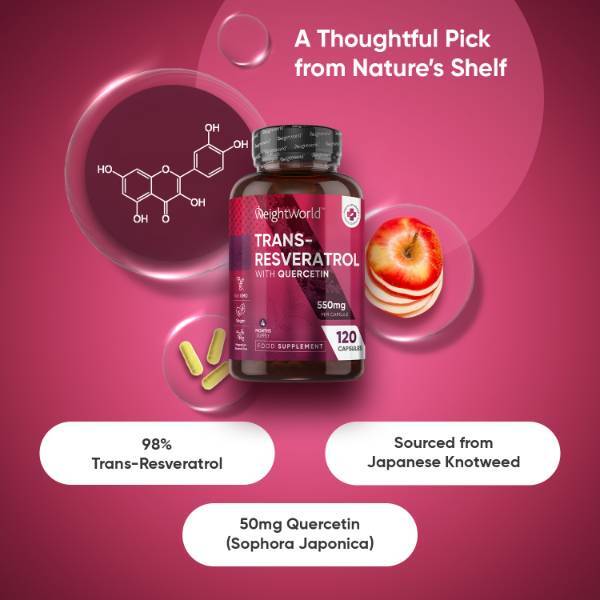 WeightWorld Trans-Resveratrol with Quercetin 120 capsules (British brand)