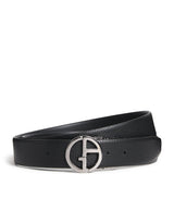 Harrods Giorgio Armani Leather Logo Belt- Buy online at McGrocer